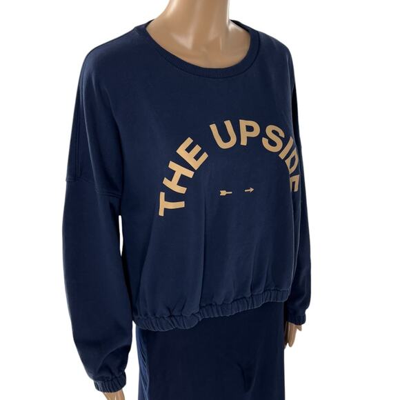 The Upside Blue Escapade Montana Cotton Pullover Sweatshirt - Picture 7 of 12